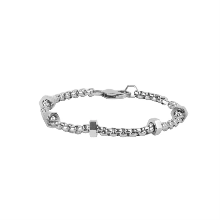 Slim Station Bar Link Minimal Bracelet